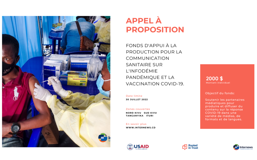 APPEL A PROPOSITION : Fonds d’appui à la production pour la communication sanitaire sur l’infodémie pandémique et la vaccination COVID-19.