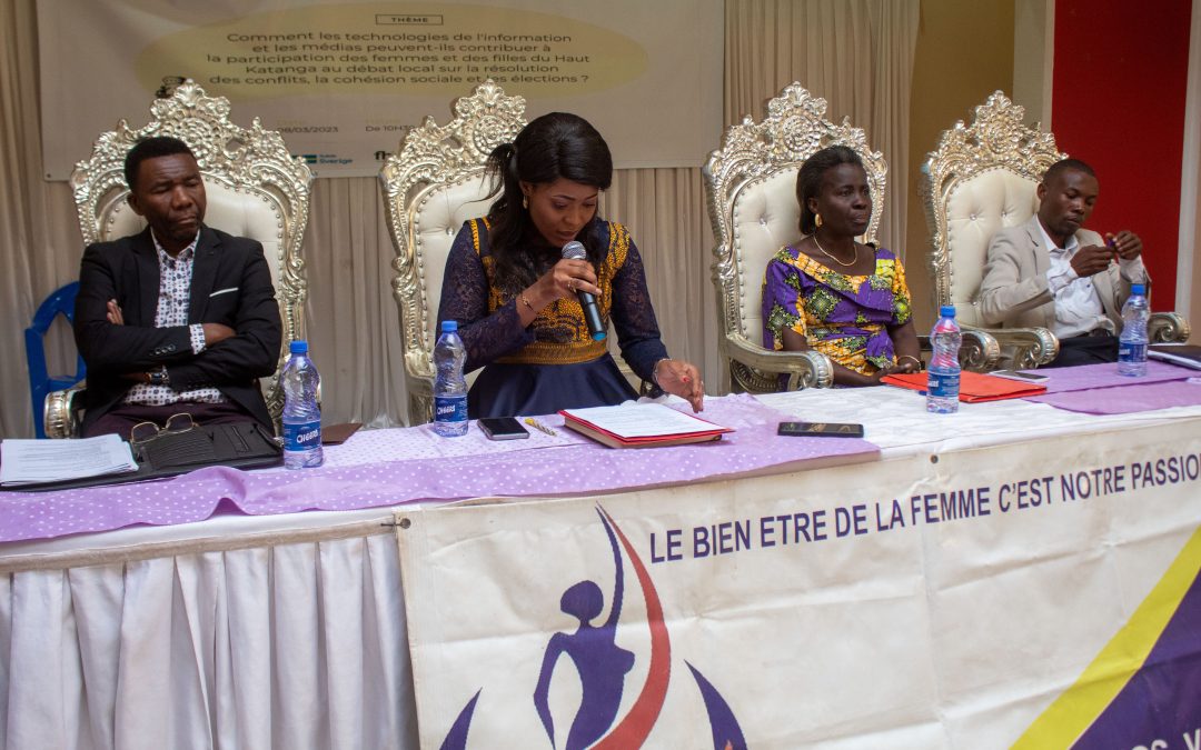Journée internationale de la femme : comment les technologies de l’information et les médias peuvent-ils contribuer à renforcer la participation des femmes au débat démocratique local sur la résolution des conflits, la cohésion sociale et les élections en République démocratique du Congo ?